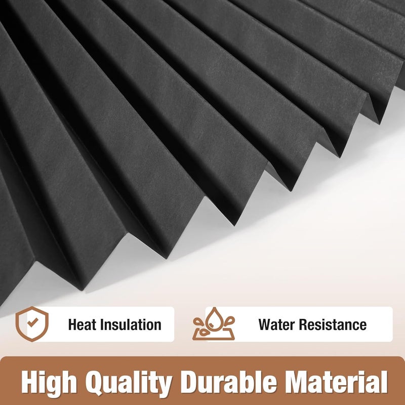 Zipcase 6 Pack Window Blackout Shades, 100% Shading Cordless Light Filtering Pleated Paper Shades, 36 in x 72 in(Fits Windows 19”- 36”), Black - Image 3